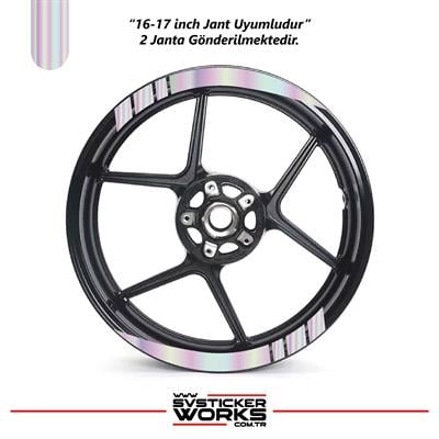 Motosiklet Kalın Geniş Jant Sticker 8Lİ Dekor Sticker Motor Sticker 