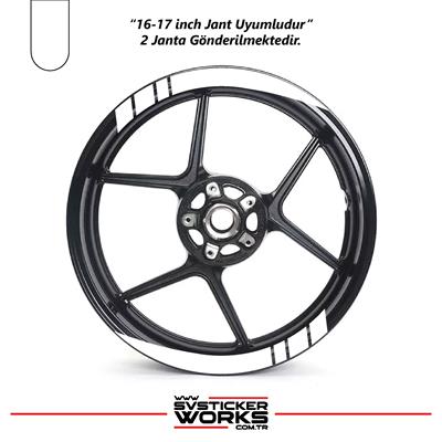 Motosiklet Kalın Geniş Jant Sticker 8Lİ Dekor Sticker Motor Sticker 