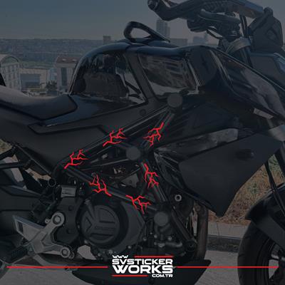 Motosiklet Koruma Demiri Sticker Şimşek Sticker Tüm Markalar Uyumlu Dekor Sticker