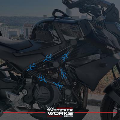 Motosiklet Koruma Demiri Sticker Şimşek Sticker Tüm Markalar Uyumlu Dekor Sticker