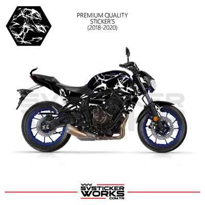 MT-07 2018-2020 Kaplama Sticker Şimşek Yıldırım Motor Kaplama Modeli Hazır Kit 2018-2020 Uyumlu