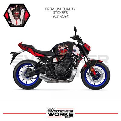 MT-07 2021-2024 Kaplama Sticker Katana Girl Motor Kaplama Modeli Hazır Kit 2021-2024 Uyumlu