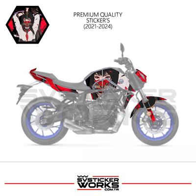 MT-07 2021-2024 Kaplama Sticker Katana Girl Motor Kaplama Modeli Hazır Kit 2021-2024 Uyumlu