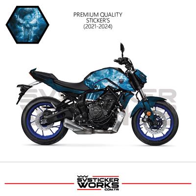 MT-07 Sticker Kaplama Punisher Motor Kaplama Modeli Hazır Kit 2021 / 2024 Uyumlu