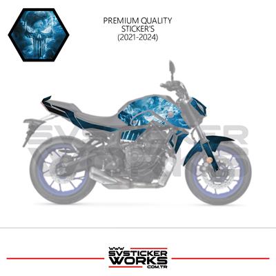 MT-07 Sticker Kaplama Punisher Motor Kaplama Modeli Hazır Kit 2021 / 2024 Uyumlu