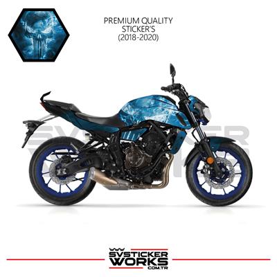 MT-07 Sticker Kaplama Punisher Motor Kaplama Modeli Hazır Kit 2018 / 2020 Uyumlu