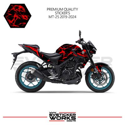 MT-25 Kaplama Sticker Şimşek Yıldırım Motor Kaplama Modeli Hazır Kit 2019-2024 Uyumlu