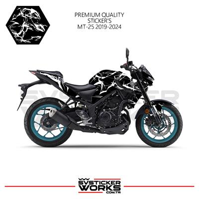 MT-25 Kaplama Sticker Şimşek Yıldırım Motor Kaplama Modeli Hazır Kit 2019-2024 Uyumlu