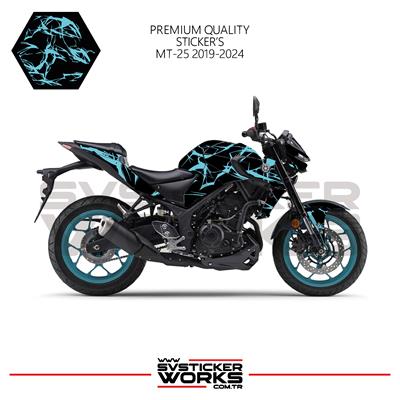 MT-25 Kaplama Sticker Şimşek Yıldırım Motor Kaplama Modeli Hazır Kit 2019-2024 Uyumlu