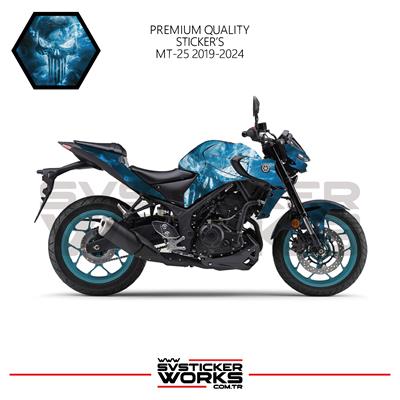 MT-25 Sticker Kaplama Punisher Motor Kaplama Modeli Hazır Kit 2019-2024 Uyumlu