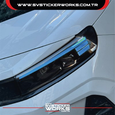 Opel Combo 2024-2025 Aksesuar Far Sticker Folyo 1 Takım Sağ Sol