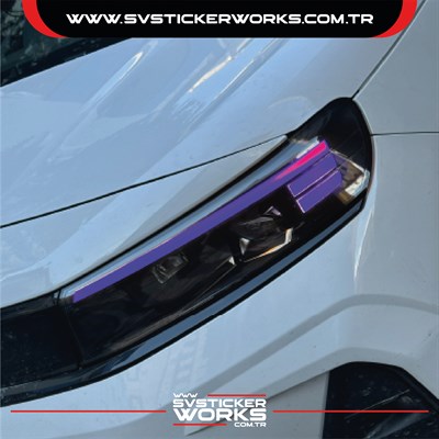 Opel Combo 2024-2025 Aksesuar Far Sticker Folyo 1 Takım Sağ Sol