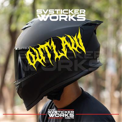 Outlaw Yazılı Kask Sticker Tüm Kasklar Uyumlu Tek Yön 1 Adet