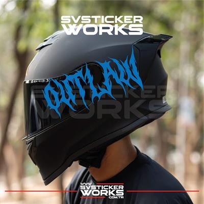 Outlaw Yazılı Kask Sticker Tüm Kasklar Uyumlu Tek Yön 1 Adet