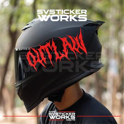Outlaw Yazılı Kask Sticker Tüm Kasklar Uyumlu Tek Yön 1 Adet