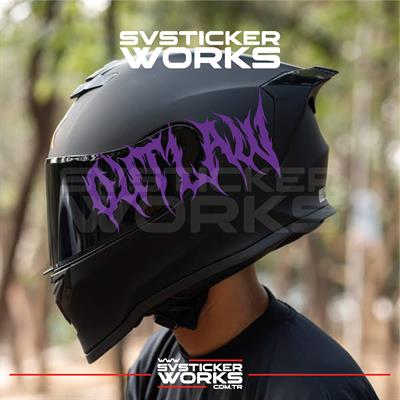Outlaw Yazılı Kask Sticker Tüm Kasklar Uyumlu Tek Yön 1 Adet