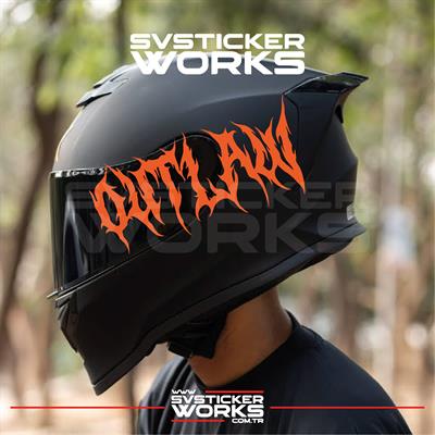 Outlaw Yazılı Kask Sticker Tüm Kasklar Uyumlu Tek Yön 1 Adet