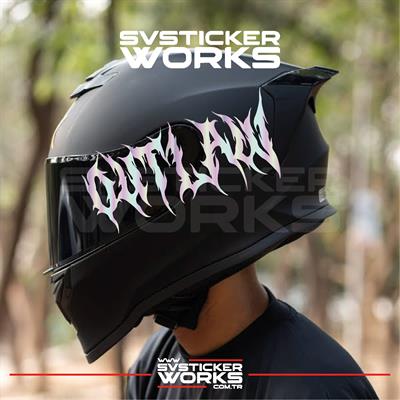 Outlaw Yazılı Kask Sticker Tüm Kasklar Uyumlu Tek Yön 1 Adet