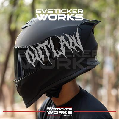 Outlaw Yazılı Kask Sticker Tüm Kasklar Uyumlu Tek Yön 1 Adet