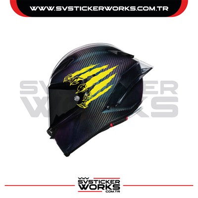 Pençe Wolf Sticker Kask Sticker Kasklar Uyumlu Tek Yön 1 Adet