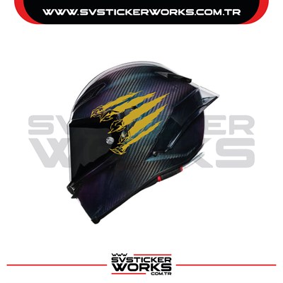 Pençe Wolf Sticker Kask Sticker Kasklar Uyumlu Tek Yön 1 Adet