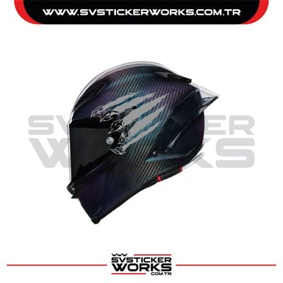 Pençe Wolf Sticker Kask Sticker Kasklar Uyumlu Tek Yön 1 Adet