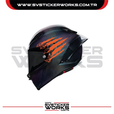 Pençe Wolf Sticker Kask Sticker Kasklar Uyumlu Tek Yön 1 Adet