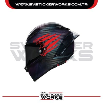 Pençe Wolf Sticker Kask Sticker Kasklar Uyumlu Tek Yön 1 Adet