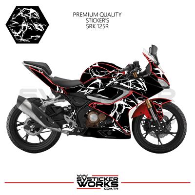 RKS SRK 125R Kaplama Sticker Şimşek Yıldırım Motor Kaplama Modeli Hazır Kit 