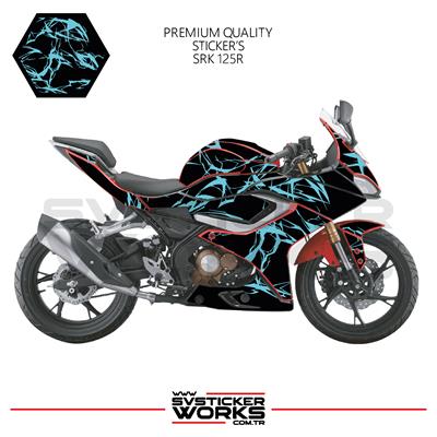 RKS SRK 125R Kaplama Sticker Şimşek Yıldırım Motor Kaplama Modeli Hazır Kit 