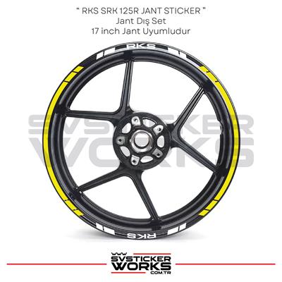 RKS Jant Uyumlu Sticker Jant Dış Şerit 16lı Set Sticker Etiket