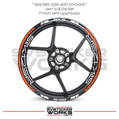RKS SRK125R Sticker Jant İçi Yazı Ve Dış Şerit 24lü Set Sticker Etiket
