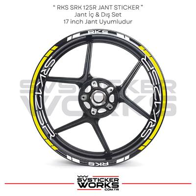RKS SRK125R Sticker Jant İçi Yazı Ve Dış Şerit 24lü Set Sticker Etiket