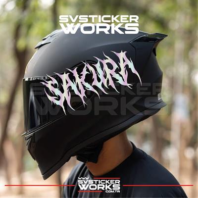 Sakura Yazılı Kask Sticker Tüm Kasklar Uyumlu Tek Yön 1 Adet