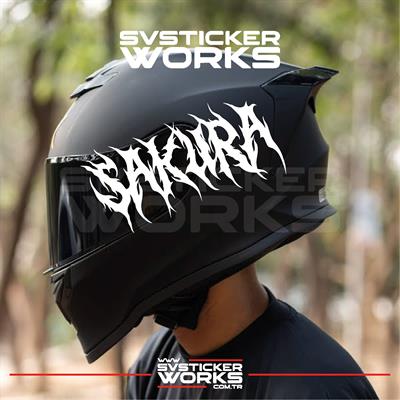 Sakura Yazılı Kask Sticker Tüm Kasklar Uyumlu Tek Yön 1 Adet