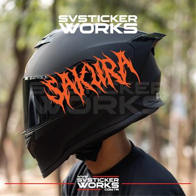 Sakura Yazılı Kask Sticker Tüm Kasklar Uyumlu Tek Yön 1 Adet
