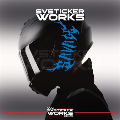 Savage Kask Sticker Tüm Kasklar Uyumlu Tek Yön 1 Adet