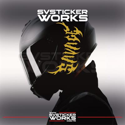 Savage Kask Sticker Tüm Kasklar Uyumlu Tek Yön 1 Adet
