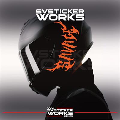 Savage Kask Sticker Tüm Kasklar Uyumlu Tek Yön 1 Adet