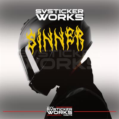 Sinner Kask Sticker Tüm Kasklar Uyumlu Tek Yön 1 Adet