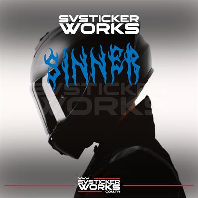 Sinner Kask Sticker Tüm Kasklar Uyumlu Tek Yön 1 Adet
