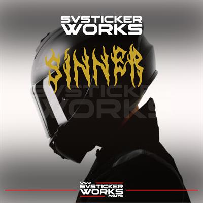Sinner Kask Sticker Tüm Kasklar Uyumlu Tek Yön 1 Adet