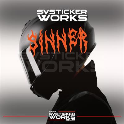Sinner Kask Sticker Tüm Kasklar Uyumlu Tek Yön 1 Adet