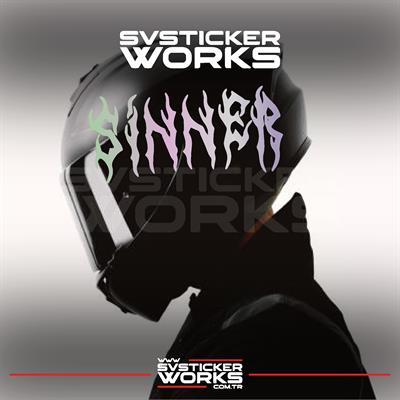 Sinner Kask Sticker Tüm Kasklar Uyumlu Tek Yön 1 Adet