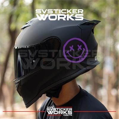 Smile Yazılı Kask Sticker Tüm Kasklar Uyumlu Tek Yön 1 Adet