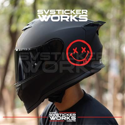 Smile Yazılı Kask Sticker Tüm Kasklar Uyumlu Tek Yön 1 Adet