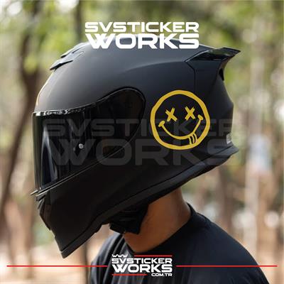 Smile Yazılı Kask Sticker Tüm Kasklar Uyumlu Tek Yön 1 Adet