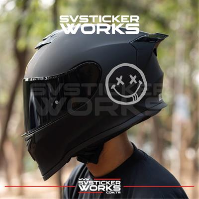 Smile Yazılı Kask Sticker Tüm Kasklar Uyumlu Tek Yön 1 Adet