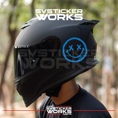 Smile Yazılı Kask Sticker Tüm Kasklar Uyumlu Tek Yön 1 Adet