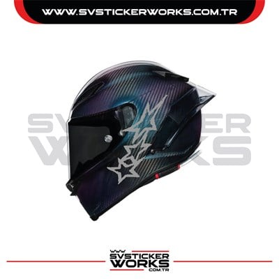 Stars Yıldız Sticker Kask Sticker Kasklar Uyumlu Tek Yön 1 Adet